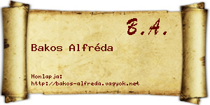 Bakos Alfréda névjegykártya